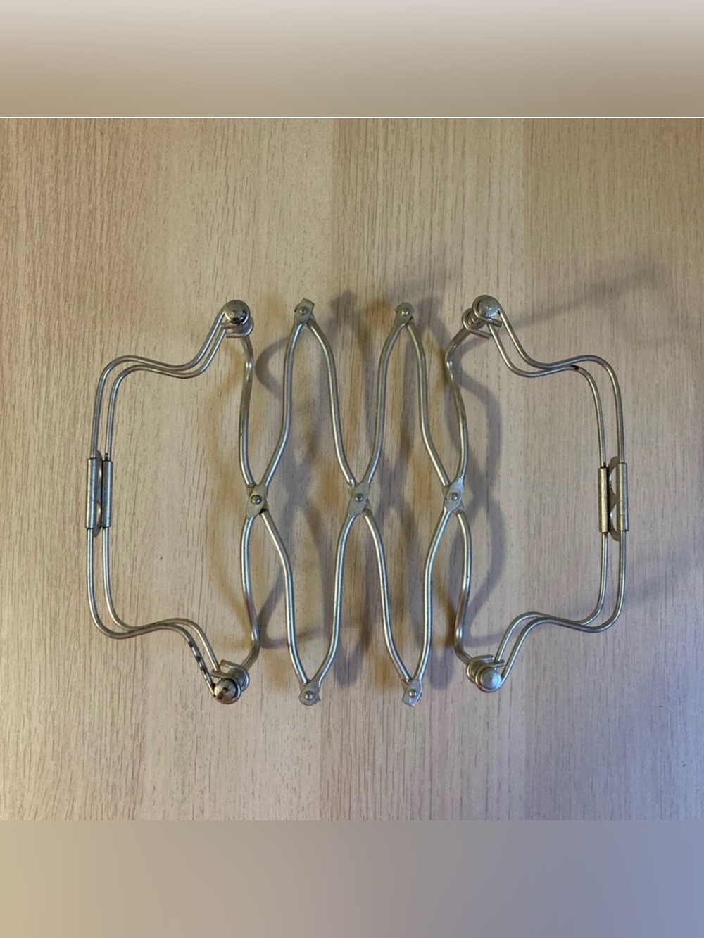 Vintage Silver Expandable Trivet Casserole Dish Holder